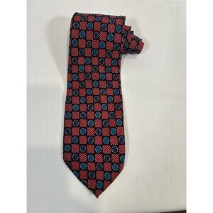 Oleg Cassini Geometric Print 100% Silk Tie 61”